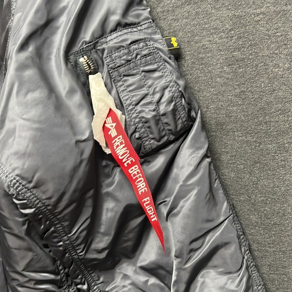 NWT - Alpha Industries Slim Fit N-3B Parka, Steel Blue/ Orange - Size 5XL - Picture 8 of 12